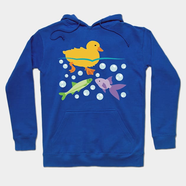 Duckling and Fishes Hoodie by evisionarts